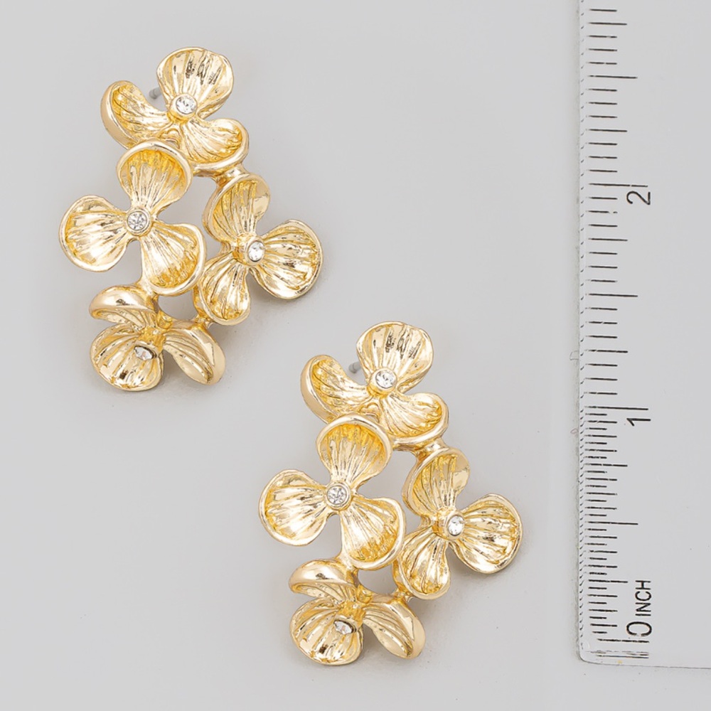Gold Floral Earrings